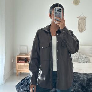 Black vegan leather Jacket soft inside lining